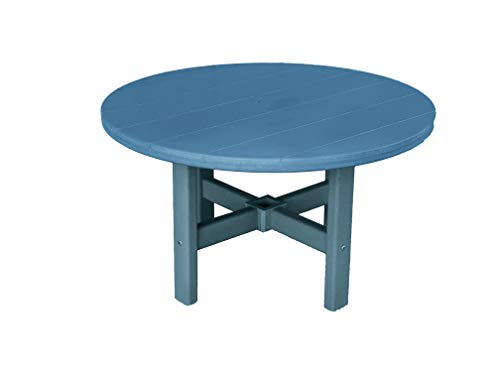 Phat Tommy Round Outdoor Coffee Table - Poly Resin Outdoor Table - Small All Weather Patio Coffee Table, Poly Furniture, Green