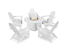 POLYWOOD Vineyard 6-Piece Adirondack Chair Conversation Set with Fire Pit Table