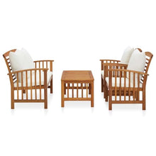 RJPLMFV 4 Piece Patio Lounge Set with Cushions Solid Acacia Wood