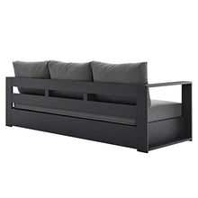 Modway Tahoe Aluminum Outdoor Patio Sofa in Gray Charcoal