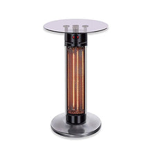 UGD8TQR Patio Heater Table Patio Heater Waterproof Home Tempered Glass Electric Heater for Outdoor Indoor Black