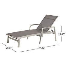 roomfitters Adjustable Aluminum Chaise Lounge with Nylon Mesh Fabric, Lightweight and Durable Outdoor Seating for Relaxation, Stylish Patio Furniture, Grey (Set of 2)