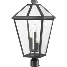 Z-Lite 3 Light Outdoor Post Mount Fixture 579PHXLR-BK, Clear Beveled