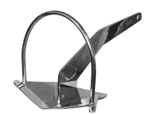 MarineNow AISI 316 Stainless Steel Next-Gen Shovel Scoop Anchor with Roll Bar 44 lb/20 kg