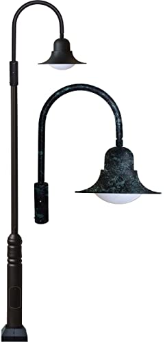 DABMAR LIGHTING GM6102-VG-MT Drop Light Post Fixture 50 Watt High Pressure Sodium Multi-Tap, Verde Green