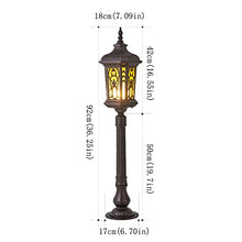 KADELONG - Outdoor Lawn Lights Glass Shade E27 Path Lights V-intage Villa Garden Yard Lamps Landscape Driveway Walkway External Night Security Lighting Fixture H36.43in,Chandelier Lighting, jq-842