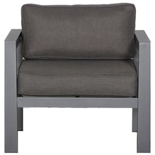 Teva Furniture Cabo Aluminum Loveseat Set Gray Frame Charcoal Cushion