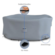 Covers & all Round Dining Table Set Cover, Made of 18 Oz Waterproof & UV-Resistant Cover Tuff Fabric, Suitable for Indoors/Outdoors (95”, Gray)