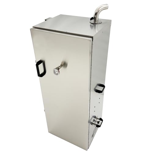 Banfluxion Electric Meat Smoke Oven 110V 1KW Commercial Stainless Steel Meat Smoker with 9 Detachable Racks and Side Wood Chip Loader Grill for Bacon Sausage Smoked Beef Making 30-120℃ 0-12h