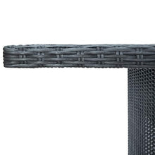 Fisinber 79 Inch Large Outdoor Dining Table, Modern Rectangular Garden Patio Furniture with Tempered Glass Top and Steel Frame, Seats 8 People, Dark Grey Poly Rattan