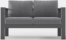 FansaFurn Outdoor Patio Furniture Loveseat Sofa, All-Weather Metal Aluminum Patio Couch with 5" Thick and Soft Cushion and Wide Arm, Outdoor Couch for Balcony, Porch, Backyard