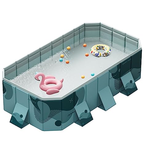 IINCOOY Large Swimming Pools Outdoor Thickened Wear-Resistant Non-Inflatable Folding Paddling Pool Kid Toys Summer Water Games (Color : A, Size : 3.0M)