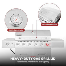 Royal Gourmet GA6402S 6-Burner Propane Gas Grill with Side Burner, Silver
