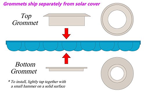 Sun2Solar Blue Rectangle Solar Cover 30x50 ft 1200 Series with Grommets Bundle