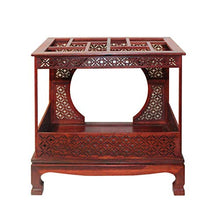 orientliving Chinese Rosewood Furniture Canopy Bed Miniature Display Brown