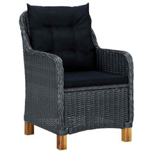 Molumvel 9 Piece Patio Dining Set, Outdoor Garden Furniture Table and 8 Chairs with Cushions, Dark Gray Poly Rattan