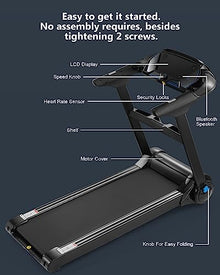 GARVEE Folding Treadmill 4.0 HP Black