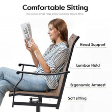 Soohow Outdoor Dining Chairs Set of 4, 360°Swivel Patio Dining Chair with Textilene Fabric, Outdoor Metal Armchair All Weather Resistant, Ergonomic Comfort, Perfect for Patio, Backyard, Balcony