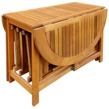 LMTYOENFG 5 Piece Folding Patio Dining Set Acacia Wood Table Chairs
