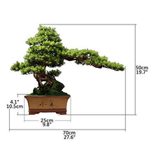Simulation Welcoming Pine Bonsai Plant Ornament Ceramic Flowerpot Faux Plants for Office Restaurant Home Decoration 19.7" H House Plant