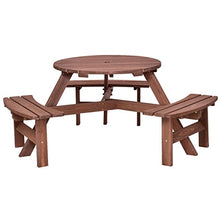 6 Person Patio Outdoor Wood Picnic Table Beer Bench Set Pub Dining Seat Garden