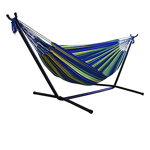 YRHH Portable Outdoor Canvas Hammock Stand, Camping Swing Hanging Bed, Outdoor Garden Furniture Hammock-A||with Support