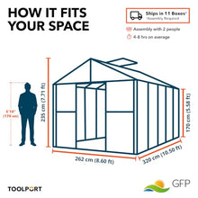 GFP 8.6x10.5 ft Walk in Greenhouse, 10mm Polycarbonate Panels