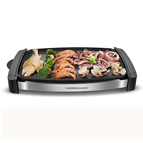 AFPSDLFJDLS Large Home Nonstick Electric Grills Removable Baking Tray Teppanyaki Easy Clean Fried Above Grilled Below