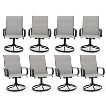 Garvee Patio Swivel Chair Set of 8 Outdoor Dining Chairs Padded Khaki