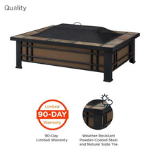 Woodlake 43 Inch Rectangular Steel Wood Burning Fire Pit in Black By Lakeview Outdoor Designs