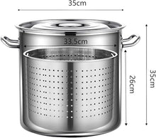 Stainless Steel Soup Pot Turkey Fryer Pot with Basket, Crawfish, Crab, Shrimp Cooking Pot for Home Outdoor Use(35cmx35cm)