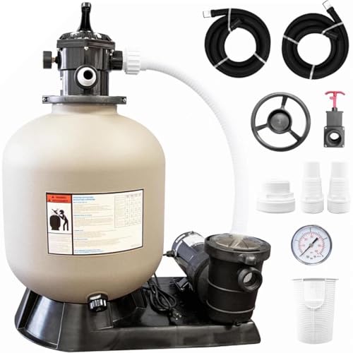 19 in Above Ground Pool Sand Filter System w/Dual Speed Pump for Swimline