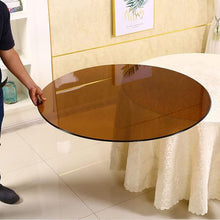 Pealihuy Transparent Black Brown, Outdoor Patio Round Glass Table Top 40cm 50cm 60cm 80cm Tempered Glass Table Top with Rounded Edge, for Kitchen Dining Tables Or Coffee Table(80cm(32 in))