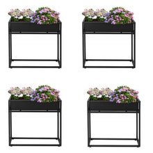Yellulu Metal Elevated Planter Box, 28" H Raised Garden Bed with Legs, Tall Rectangle Planter with Drainage System, Outdoor Indoor Elevated Garden Box for Vegetable Flower Herb Fruit (4, Black-28 H)