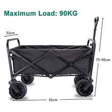 Camping Handcart, Garden Transport Trolley Folding Camping with Lining4-Wheel