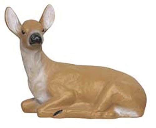 SOLID ROCK STONE WORKS Large Laying Doe Concrete Statue 21" Lifelike