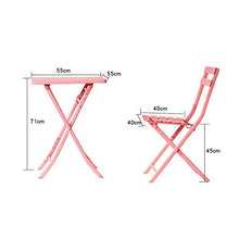 ERoomQ Folding Table with Table/Chairs, Outdoor/Balcony/Garden and Chair Combination of Three Parts, Simple Style, Plain Iron