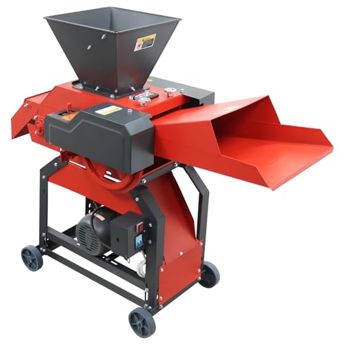 BEILOCKERY Hay Cutter and Kneading Machine 8-Blade Straw Crusher Pulverizer Grass Corn Straw Potato Tuber Animal Feed 1760LBS/H 220V 2.2KW