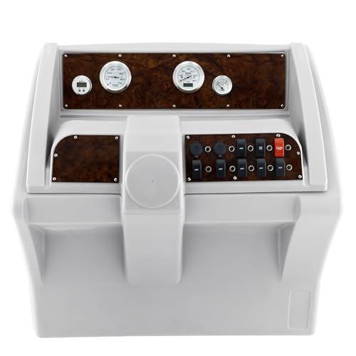 DeckMate Luxury Console with Premium Gauge and Switch Package Burlwood Gray/Blue/Charcoal