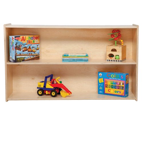 Contender 2 Shelf Bookcase & Storage Unit Natural Finish Gold