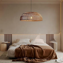 zhongheng Woven Pendant Light,Rustic Rattan Hanging Lamp Adjustable Handwoven Basket Shade Boho Fixtures for Kitchen Island Dining Room Bedroom Farmhouse Bar Foyer Hallway(23.6in)