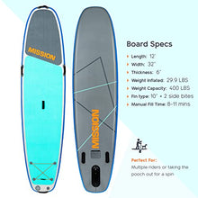 MISSION Zen Inflatable Stand Up Paddle Board iSUP 11'5" x 34" x 6