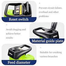 Hiedmeil Electric Garden Shredder, 2800W Heavy Duty Wood Chipper, Leaf Shredder & Branch Crusher, Max Cutting Diameter 4.5cm, Large Wheels for Easy Mobility (30m)