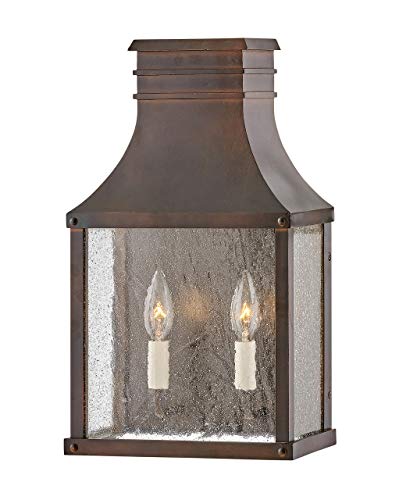 Hinkley Beacon Hill Medium Wide Wall Outdoor Lantern, Blackened Copper