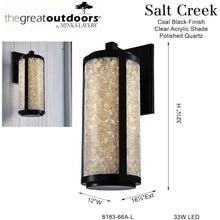 Minka Lavery 8183-66A-L Salt Creek Unique Acrylic Rectangular Outdoor LED Wall Lantern, 1-Light 33 Watt, 32" H x 12" W, Coal Black