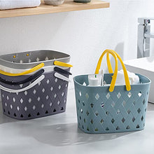 Plastic Storage Basket Collapsible with Handle - Portable Outdoor Picnic Basket Space Saving Storage Basket for Kitchen Shelves Bathroom,Orange,28cm (Orange 23cm)