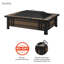 Real Flame Hamilton 44" Rectangle Steel Patio Wood Burning Outdoor Fire Pit, Portable Fire Pit for Backyard. Includes Spark Screen, Poker, Log Grate, and Storage Cover.
