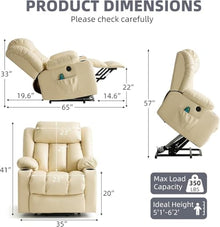 KTYUERGHK Power Lift Recliner Chair with Massage and Heat for Living Room