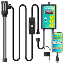 3000W 240V Titanium Fully Submersible Immersion Corrosion-Proof Water Heater, with Leakage Protection & Digital Thermostat, for Seawater Swimming Pool, Large Outdoor SPA, Commercial Large Pool