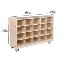 Angeles Mobile 20-Section Cubby Storage Wooden